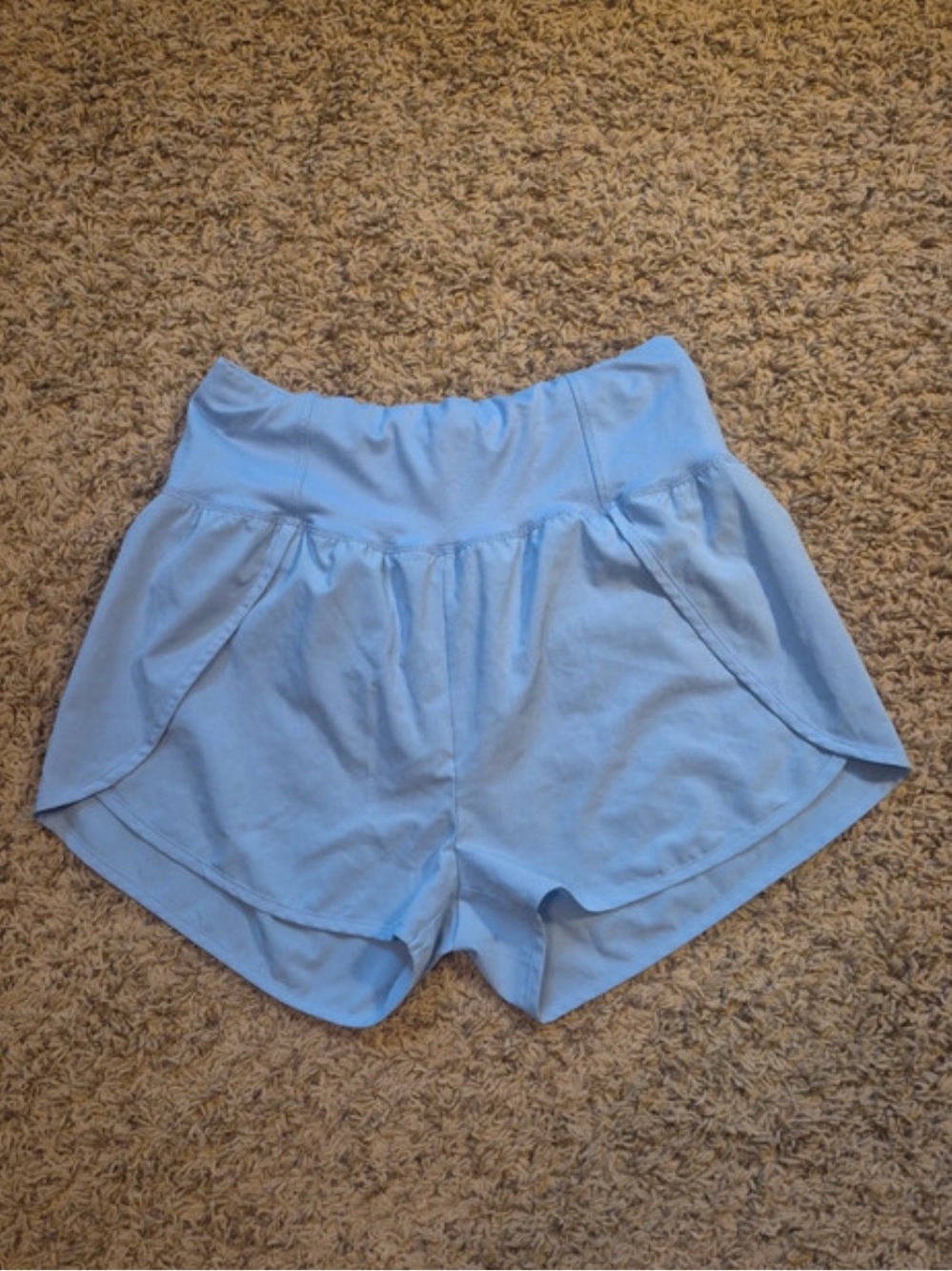 Zenana Outfitters Sky Blue High-Waist Athletic Shorts